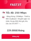 Fast 3T giá 229.000/tháng băng thông 250Mbps NgoạiThành